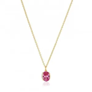 18k Gold Plated Ellisse Carezza Necklace SJ-N2353-PKCZ-YG Sif Jakobs Jewellery