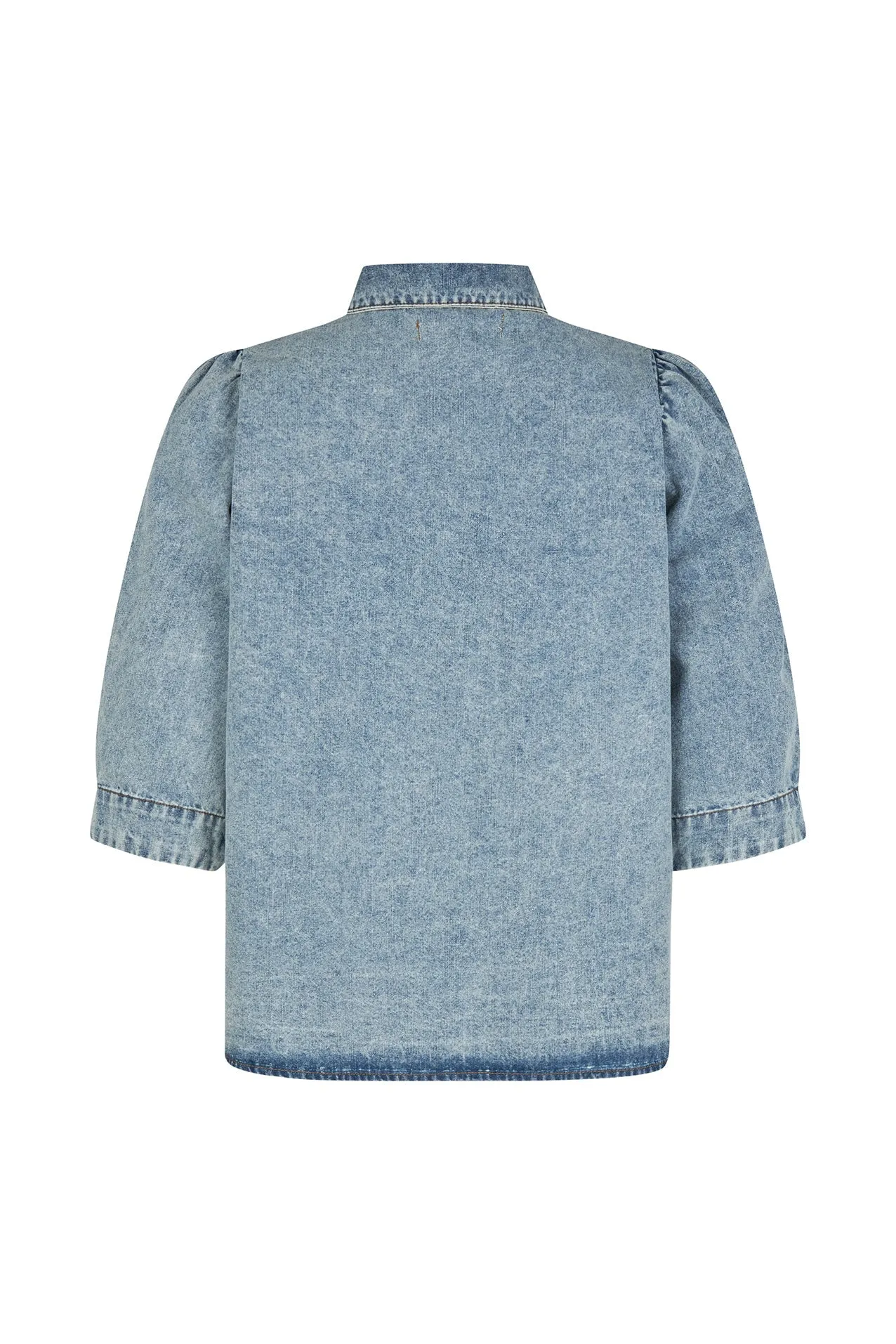 25107-1006 Blou Bonoll Shirt Ss Washed-Denim