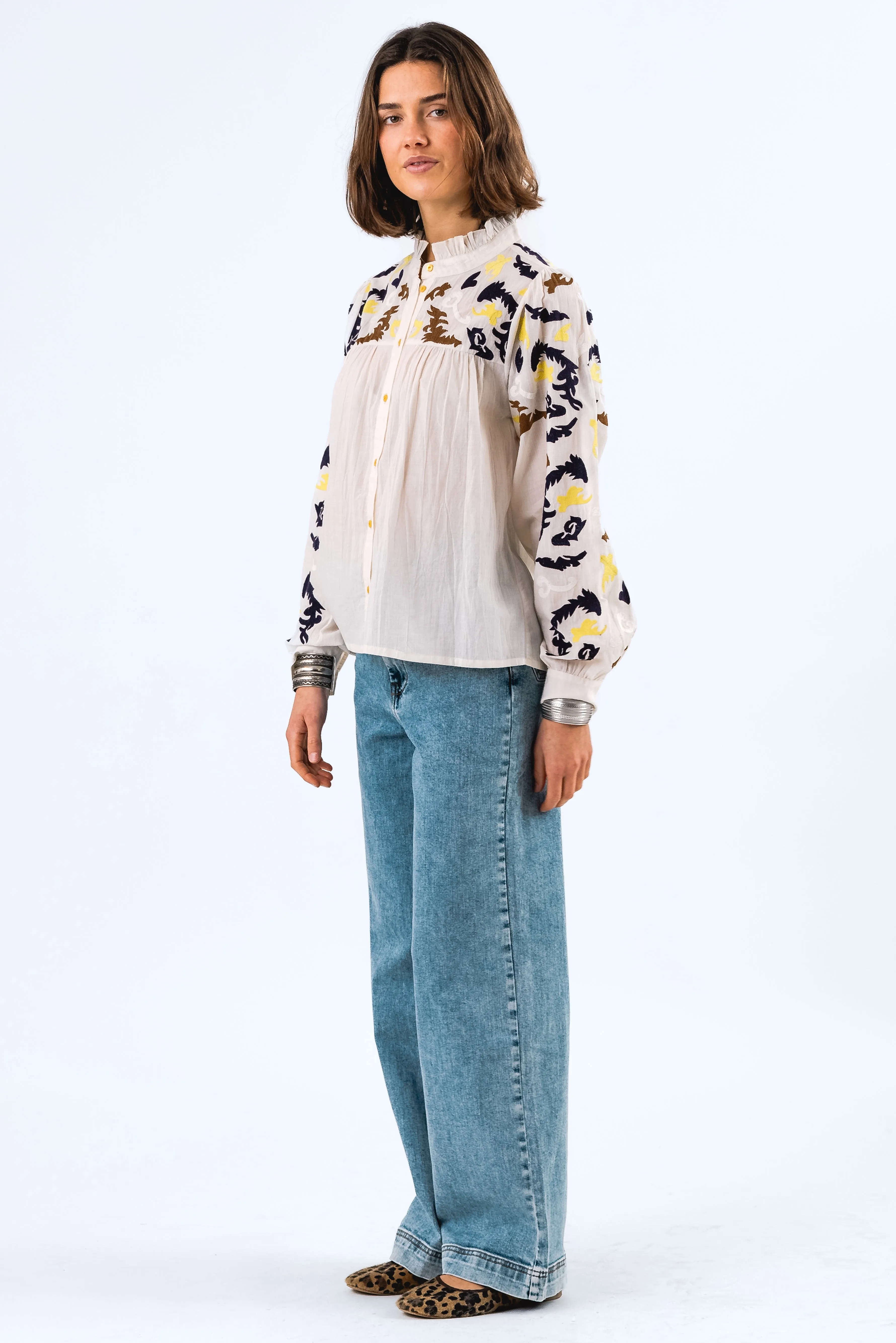 25147-1090 Blou Fengall Shirt Ls White