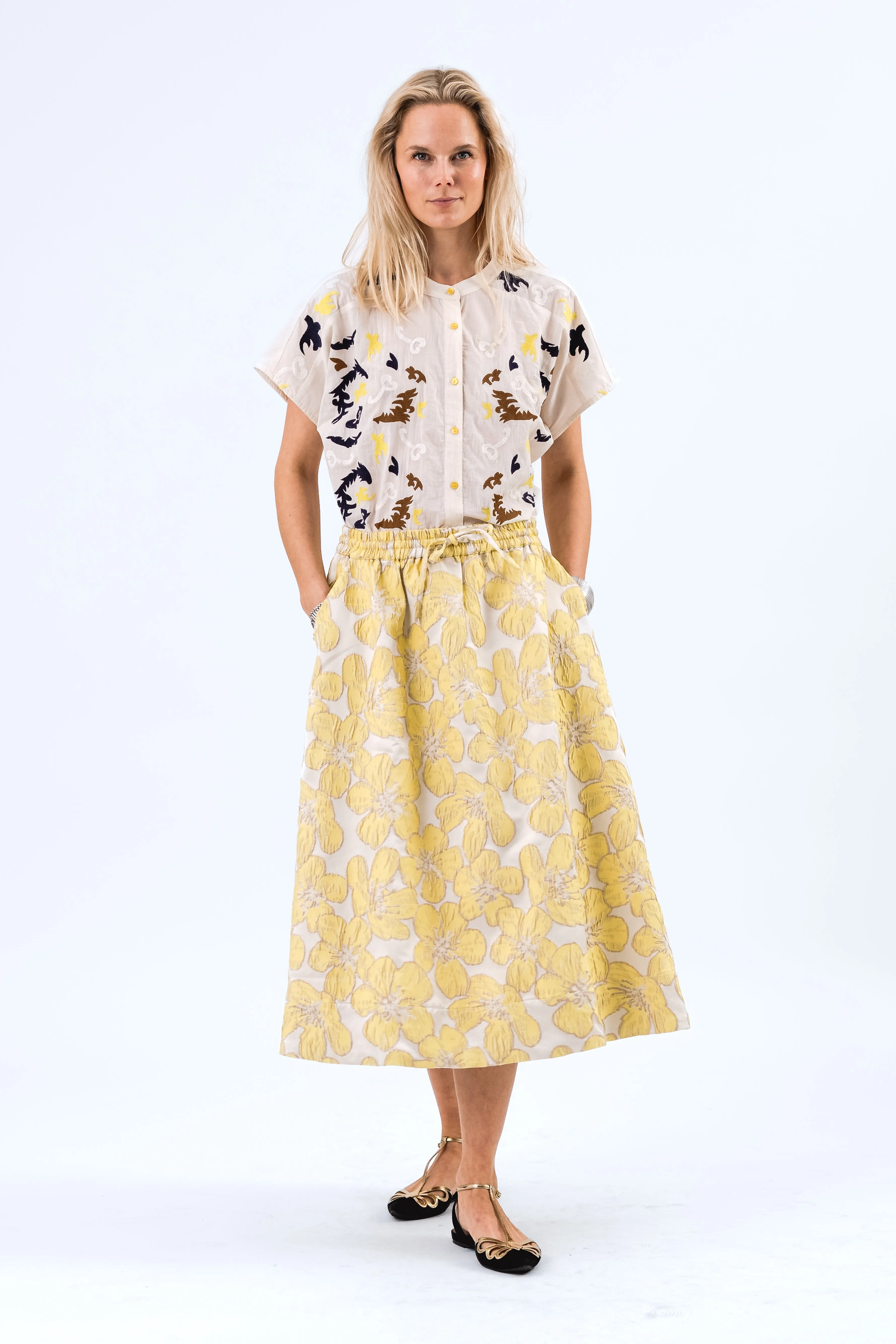 25147-1094 Blou Myall Shirt Ss White