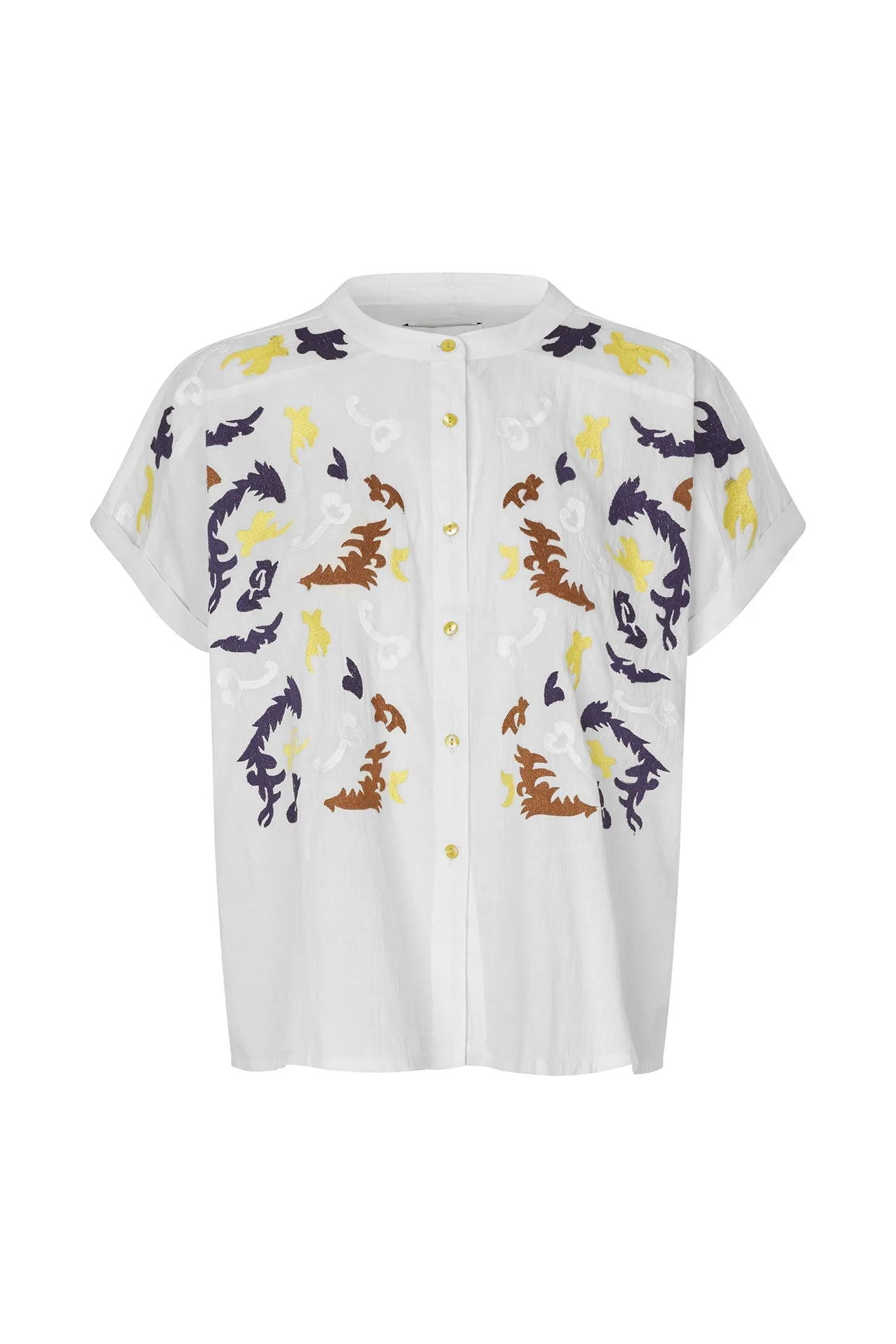 25147-1094 Blou Myall Shirt Ss White