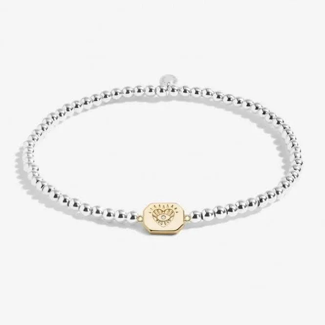 A Little Positive Vibes Silver Gold Plated 17.5cm Bracelet 7013 Joma Jewellery