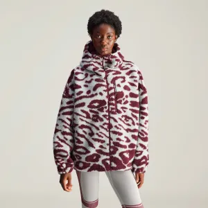 Adidas by Stella McCartney Jacquard Fleece Jacket Women's XL Red Full Zip ERK696