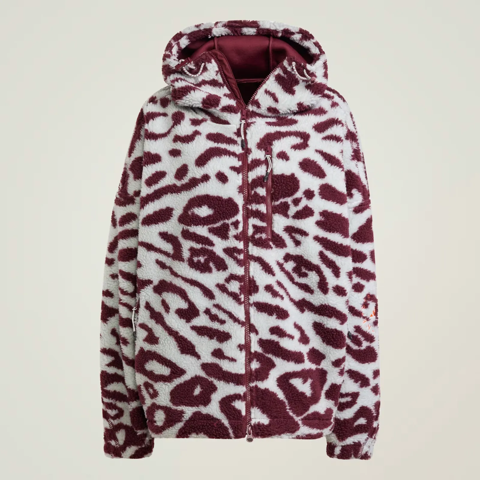 Adidas by Stella McCartney Jacquard Fleece Jacket Women's XL Red Full Zip ERK696