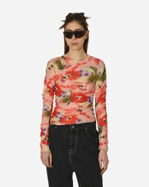 Alexis Ruched Hyper Mesh Top Pink