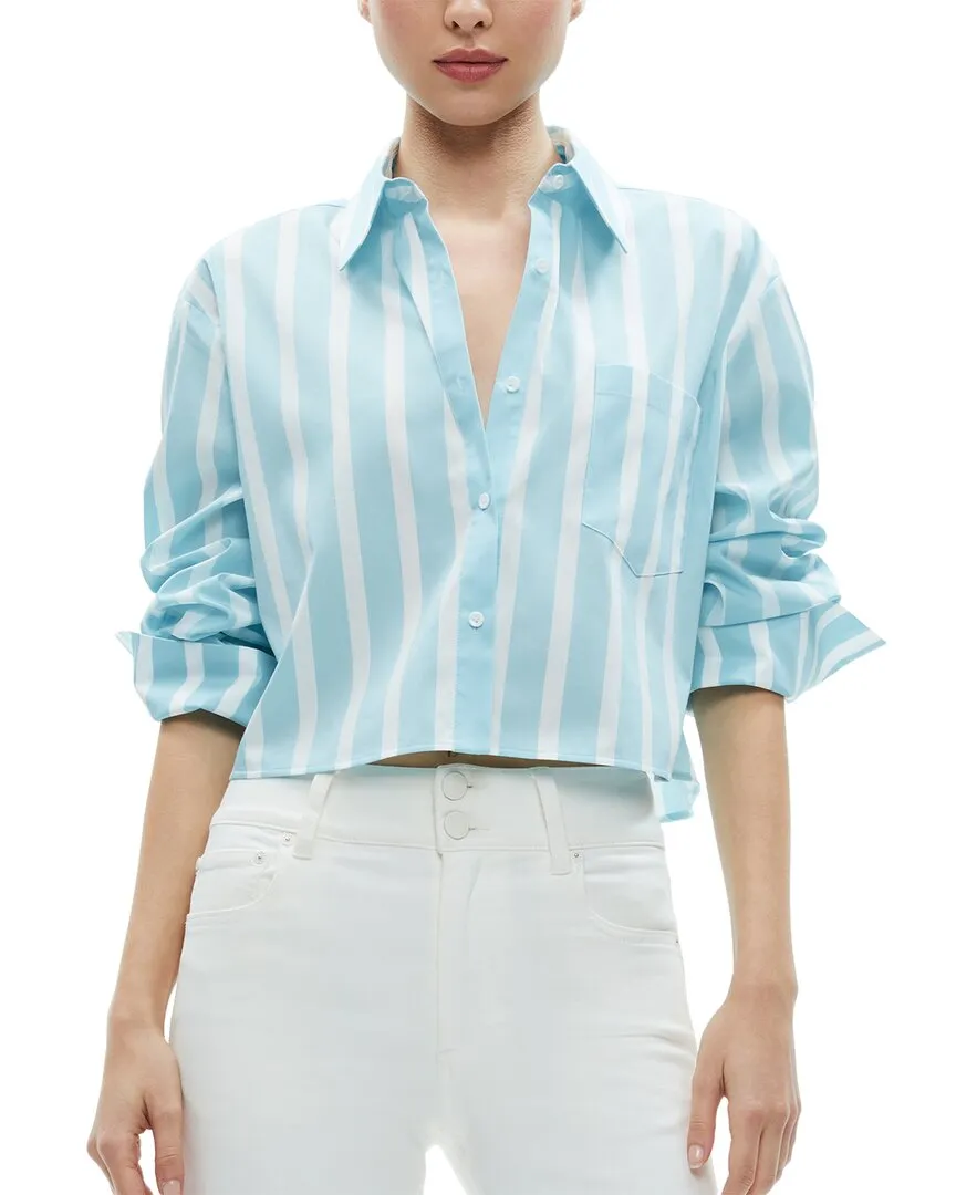 alice   olivia Finely Crop Oversized Shirt
