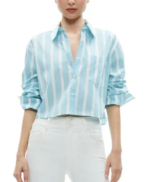 alice   olivia Finely Crop Oversized Shirt