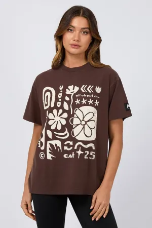 All About Eve Elements Oversized Tee Brown