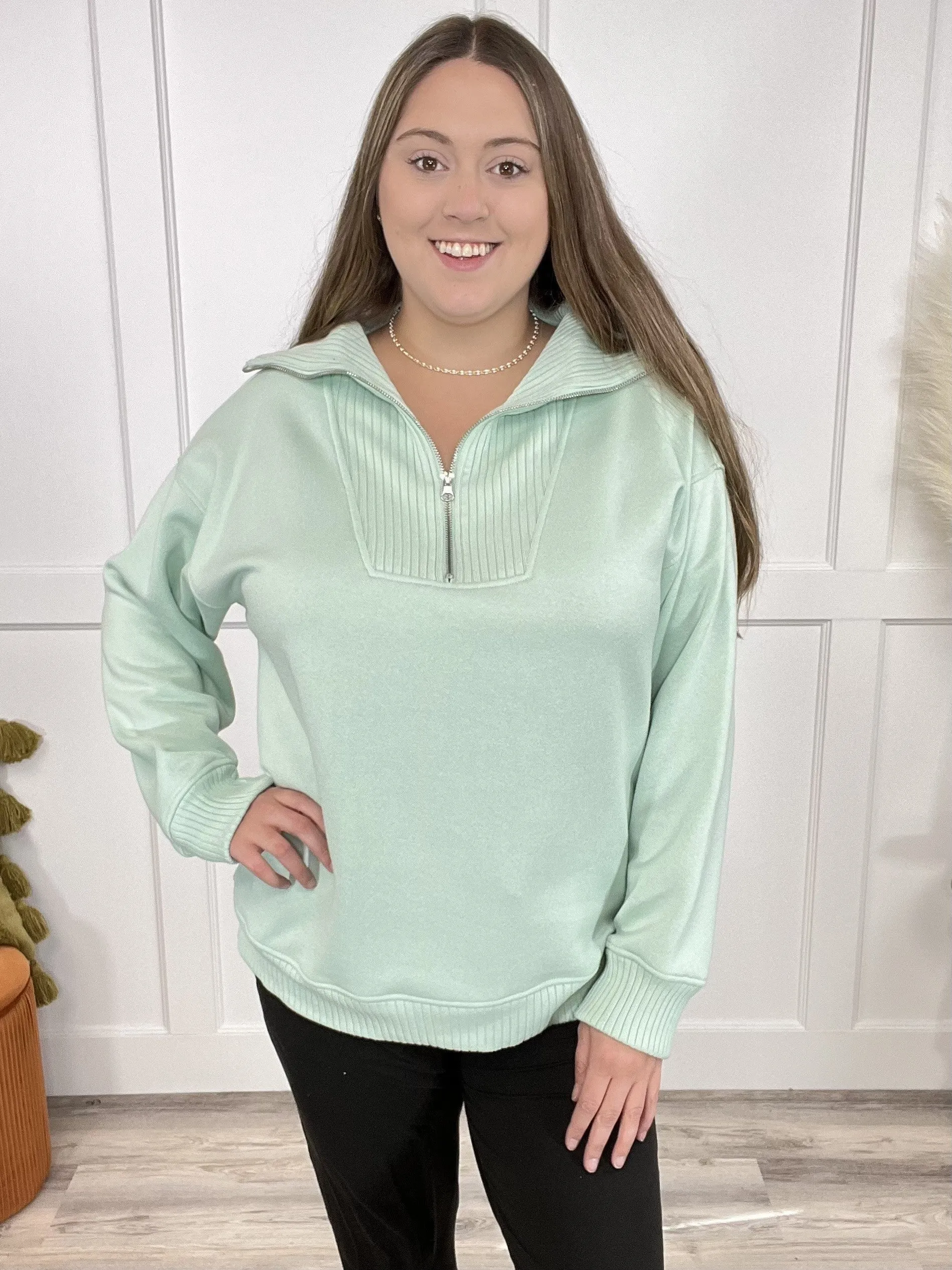 Alone Time Women's Rib Cuff Sweatshirt