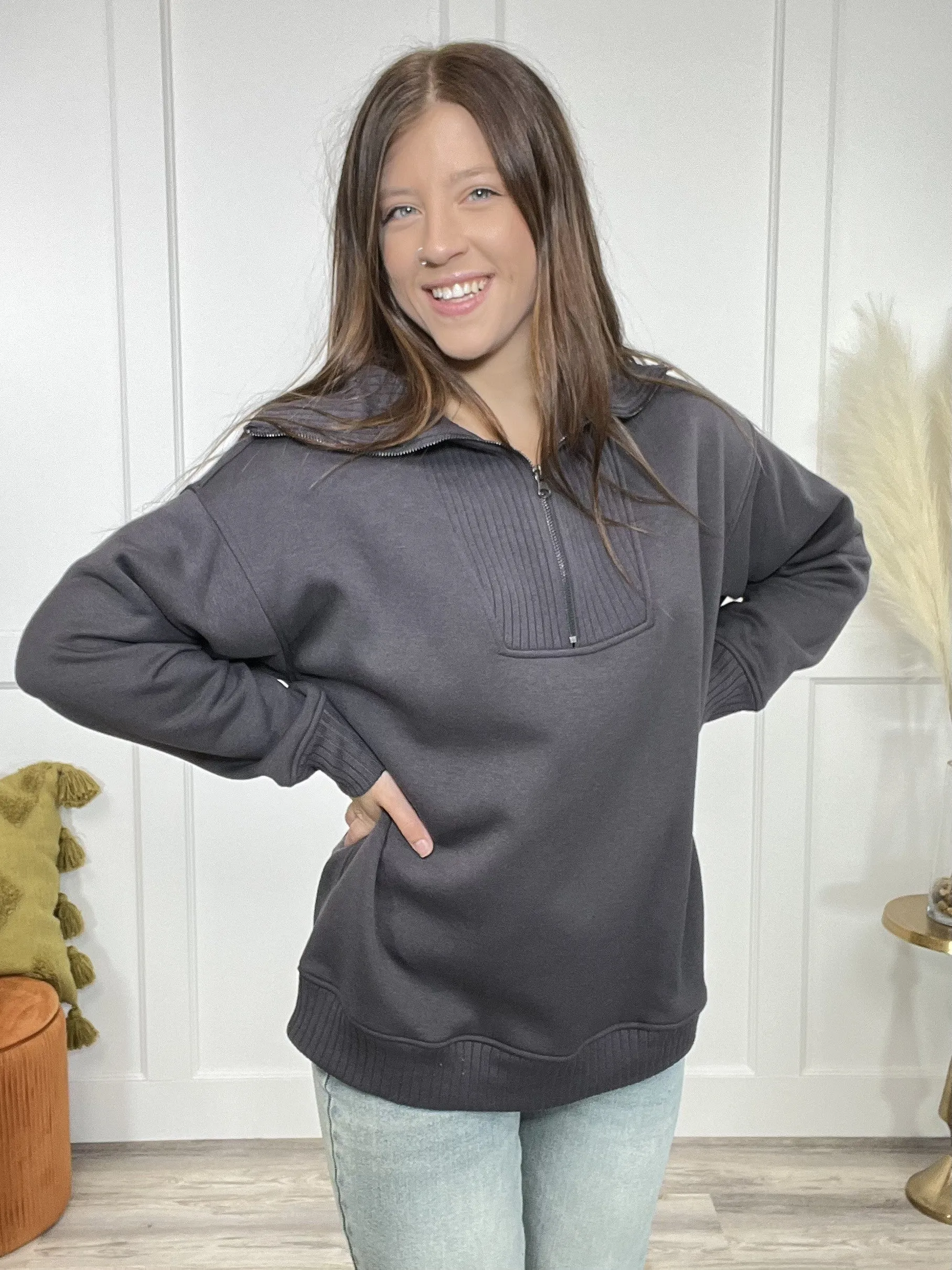 Alone Time Women's Rib Cuff Sweatshirt