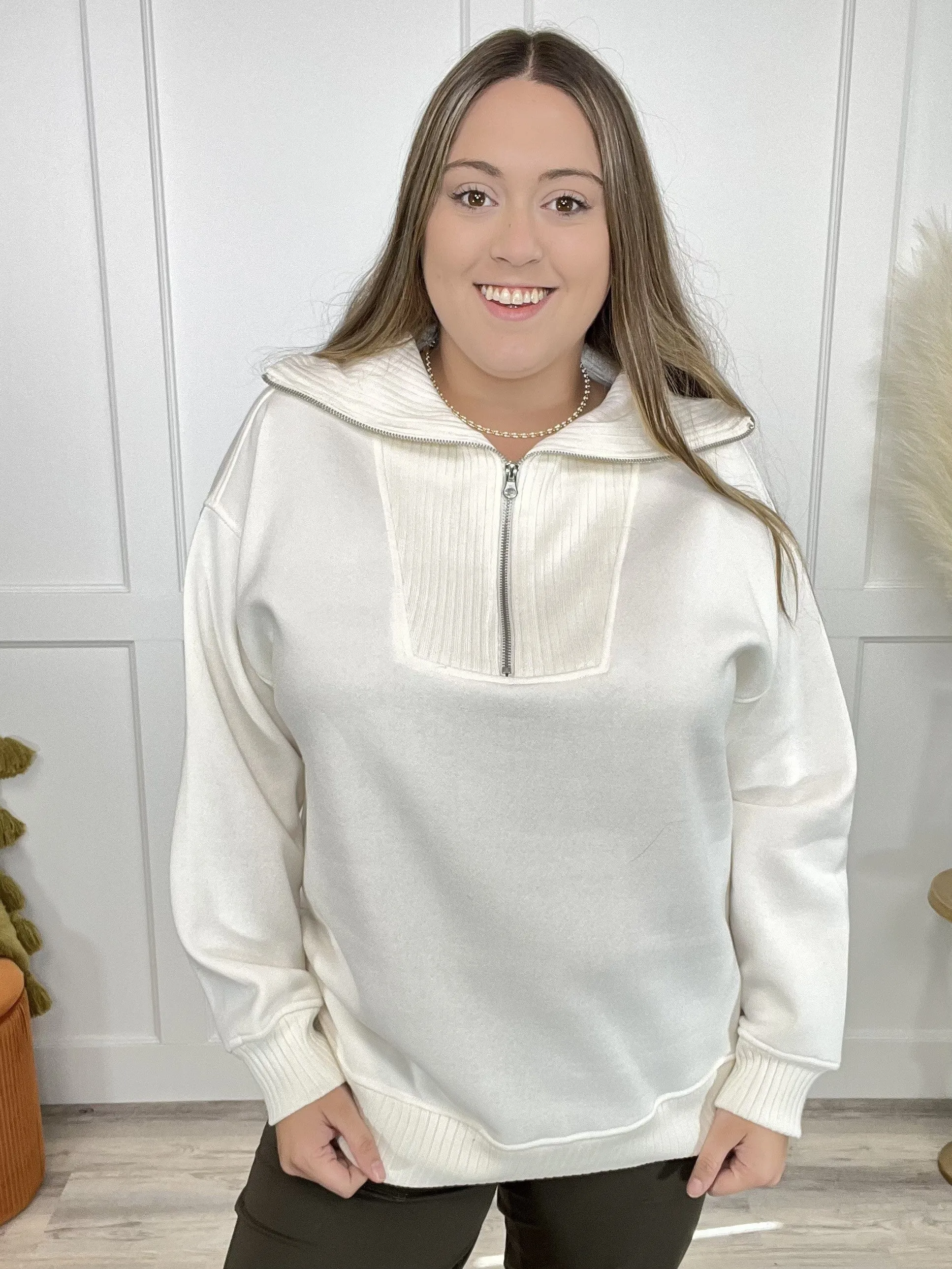 Alone Time Women's Rib Cuff Sweatshirt