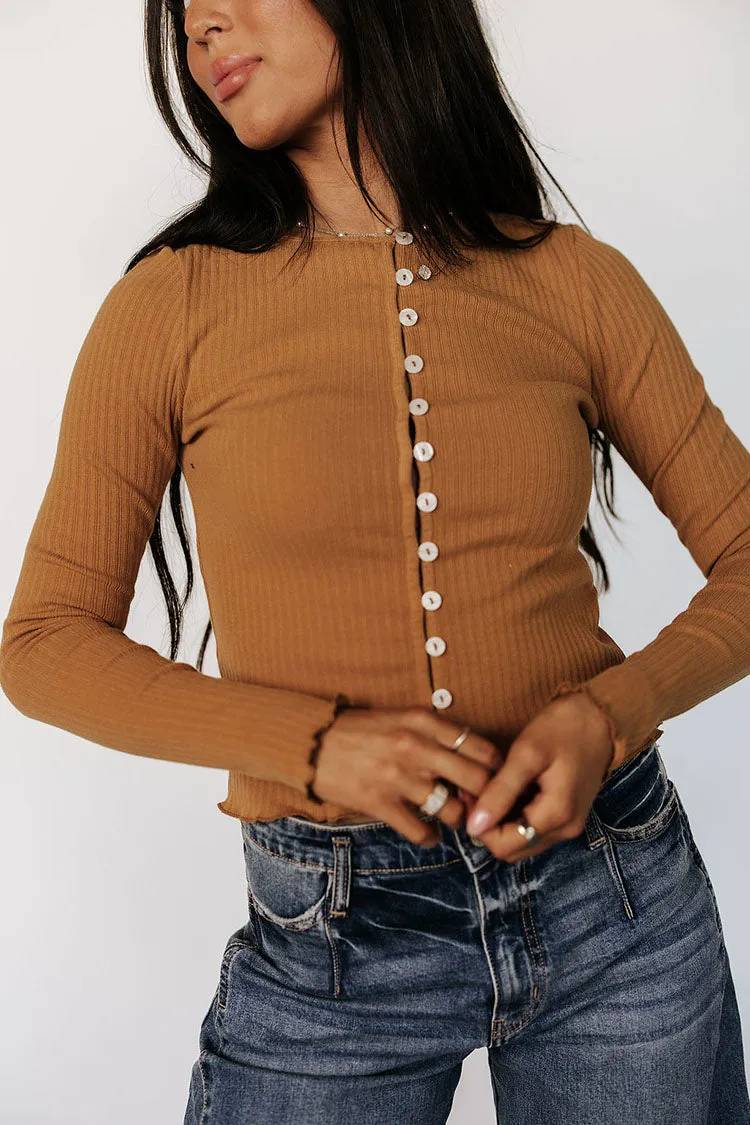 August Button Top - Honey