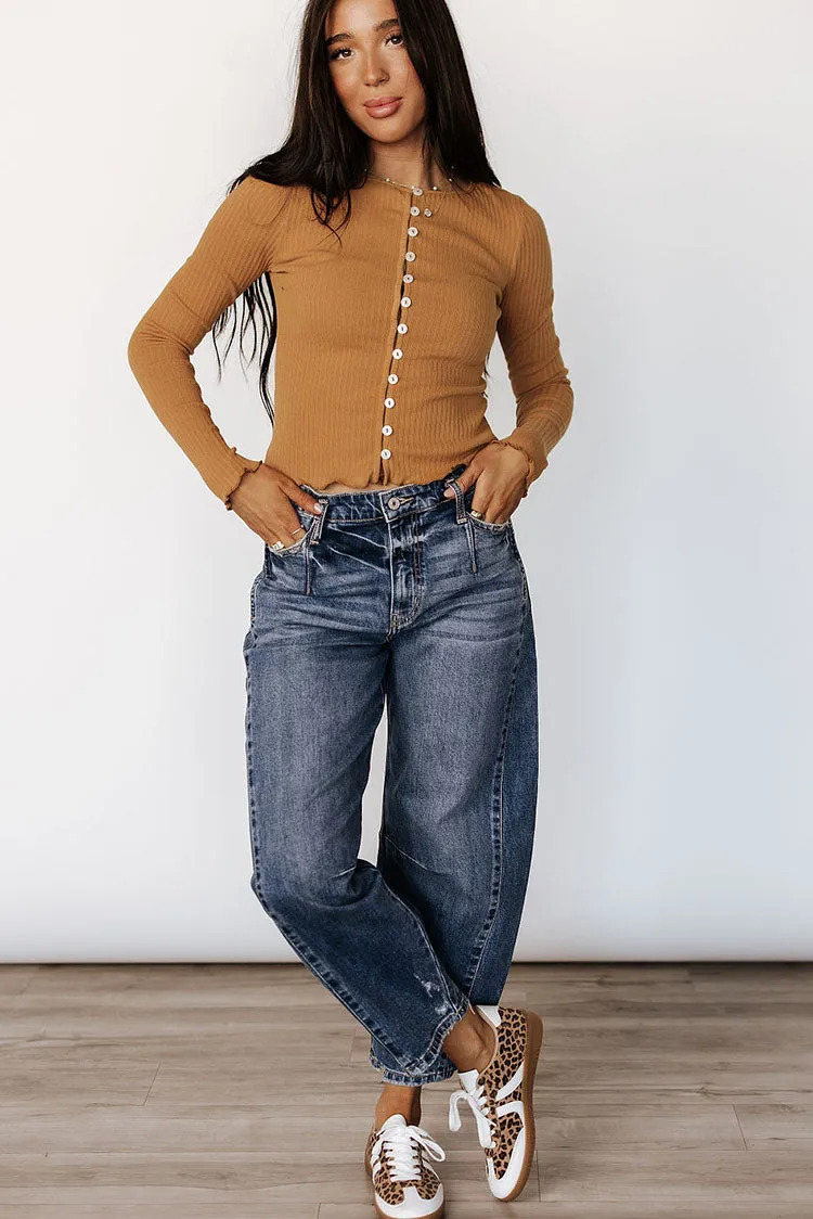 August Button Top - Honey