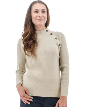 Aventura Tilly Sweater Women's SM (4-6) Gray Cotton Rib Knit Mock Neck JDM210
