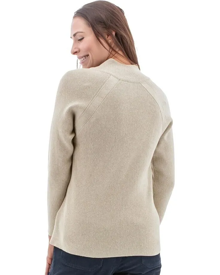 Aventura Tilly Sweater Women's SM (4-6) Gray Cotton Rib Knit Mock Neck JDM210