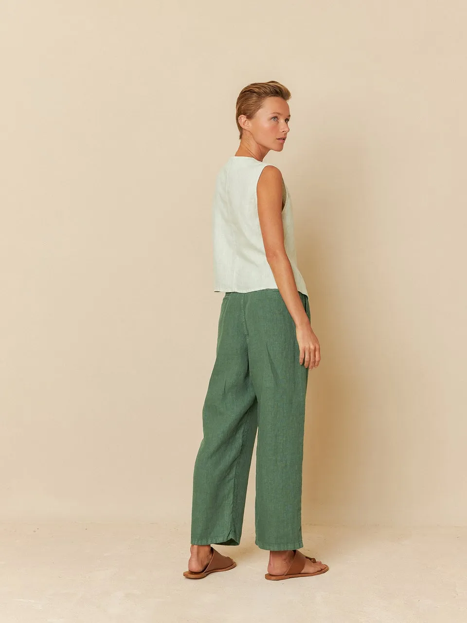 Basic Linen Vest Cc251 Agua