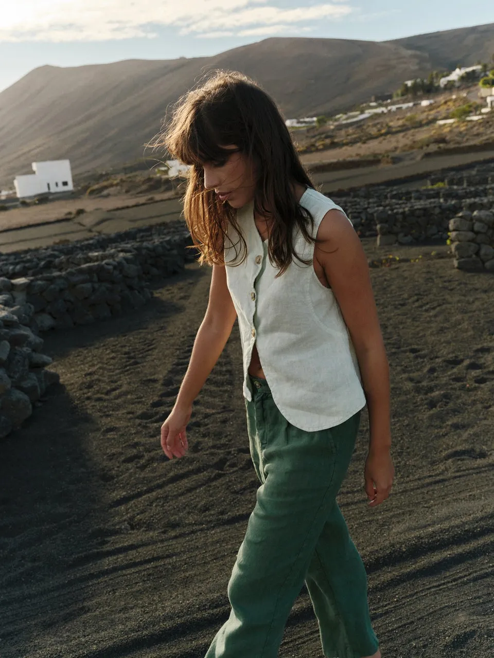 Basic Linen Vest Cc251 Agua