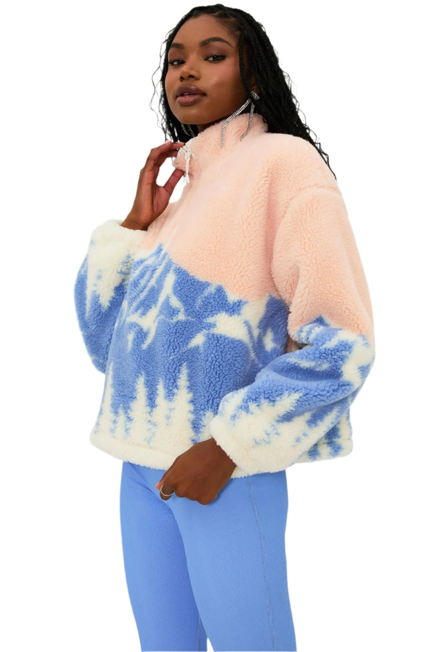 Beach Riot Leona Sherpa Half Zip Top Alps