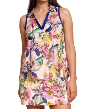 Bee Active Polo Swing Tank Top In Aldrich Scarf Print
