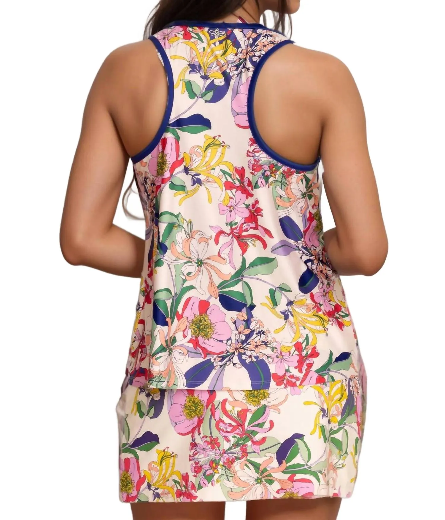 Bee Active Polo Swing Tank Top In Aldrich Scarf Print