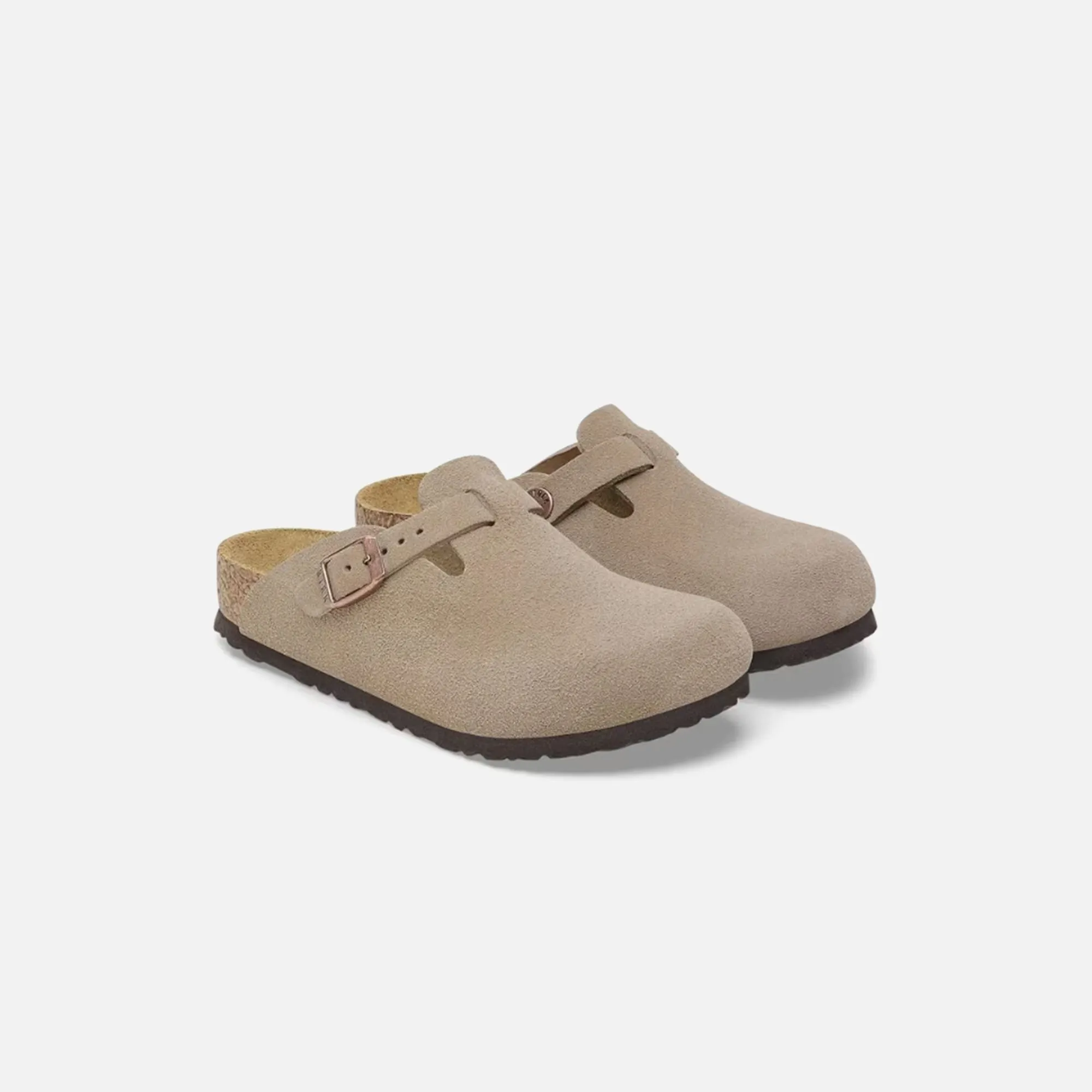 Birkenstock Kids Boston Suede - Taupe Birkenstock Shoes