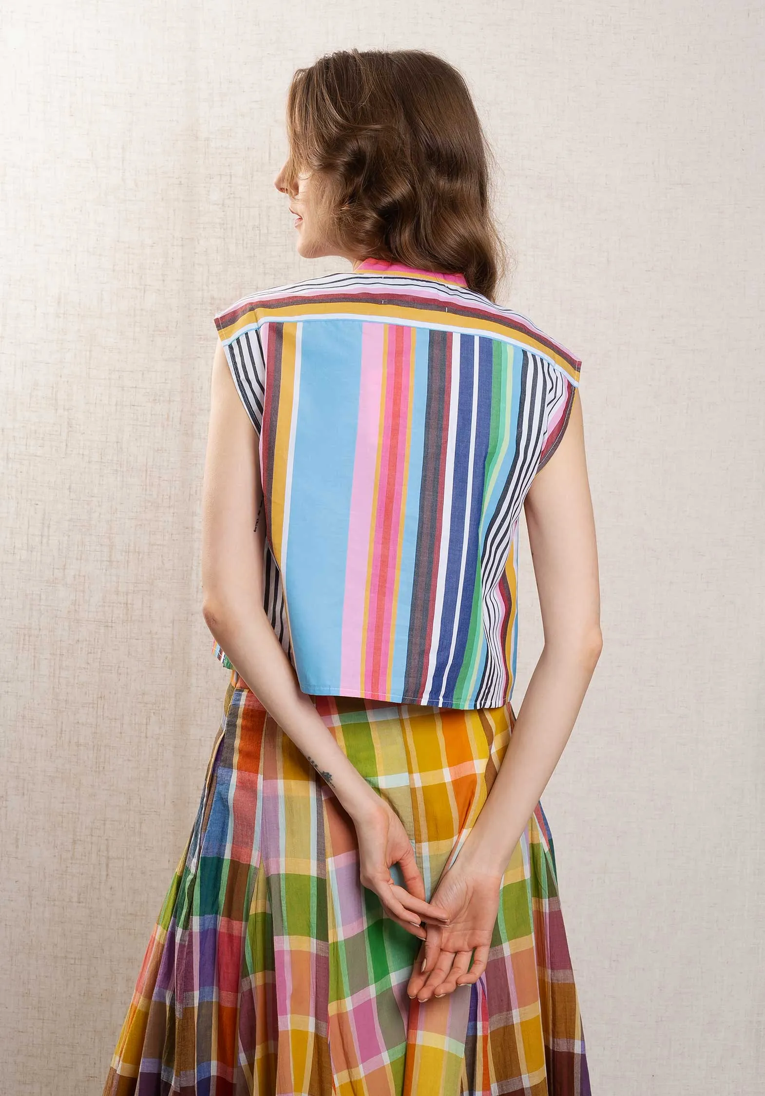 Blouse Hand Embroidered Sl Top Gaia Multi
