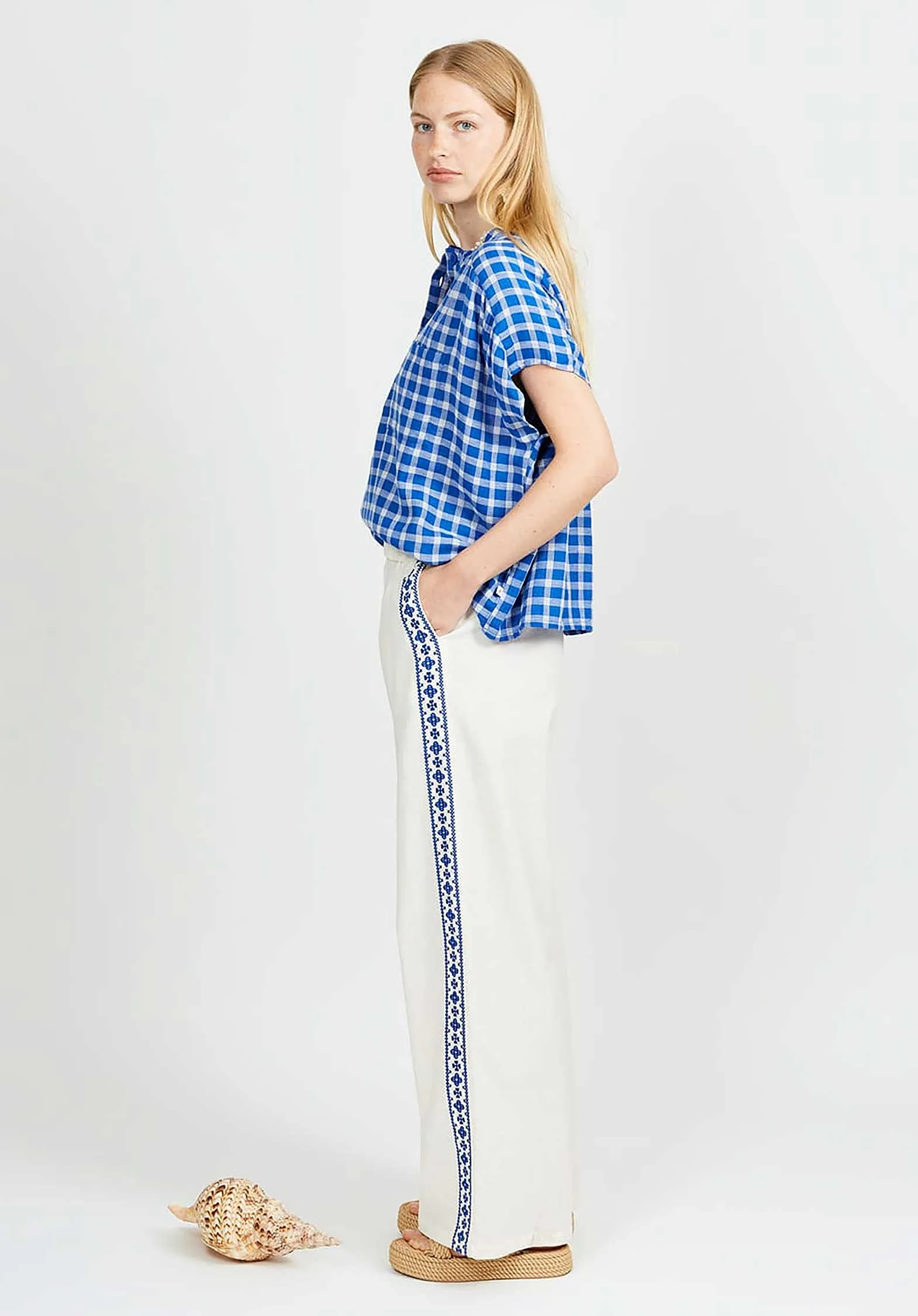 Blouse Wb14 Carreaux Femme Cobalt-205