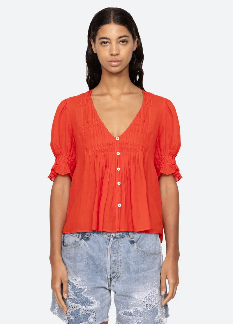 Blouse Zora Ss Top Ss25-066 Chili