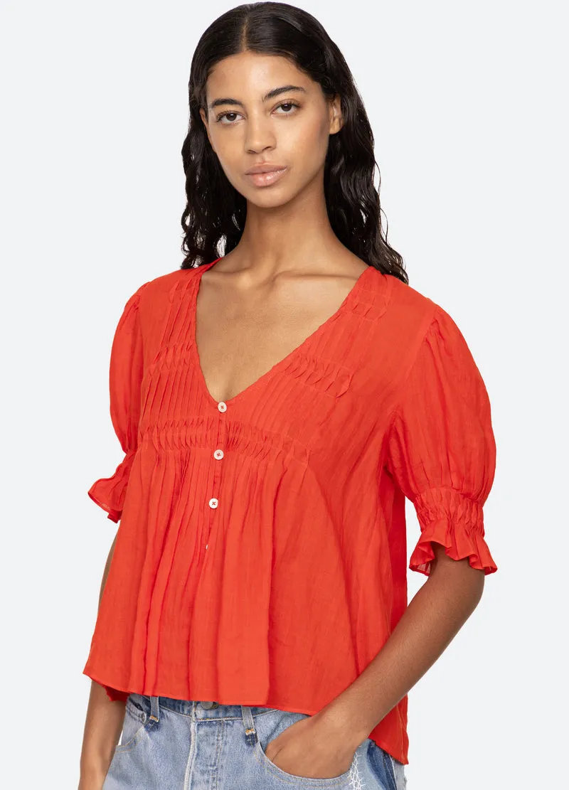 Blouse Zora Ss Top Ss25-066 Chili