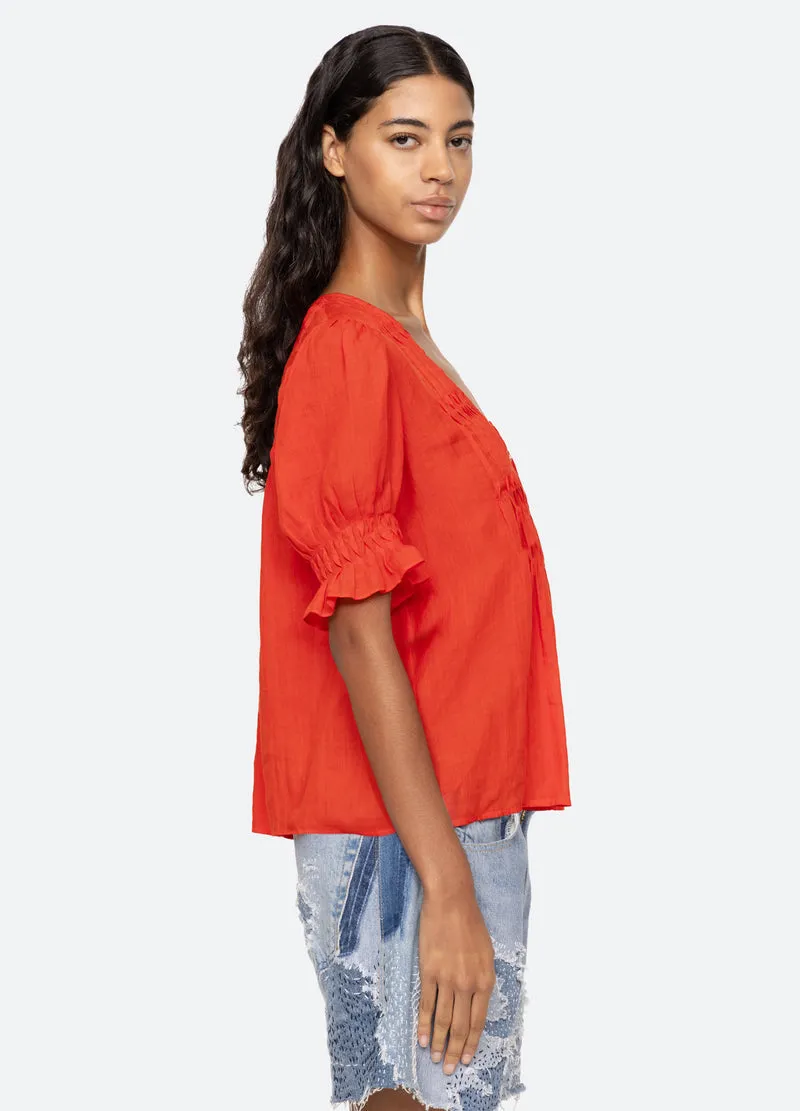 Blouse Zora Ss Top Ss25-066 Chili