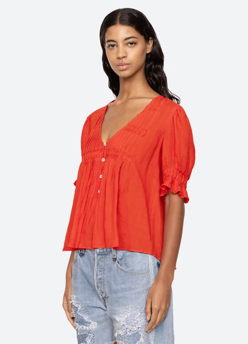 Blouse Zora Ss Top Ss25-066 Chili