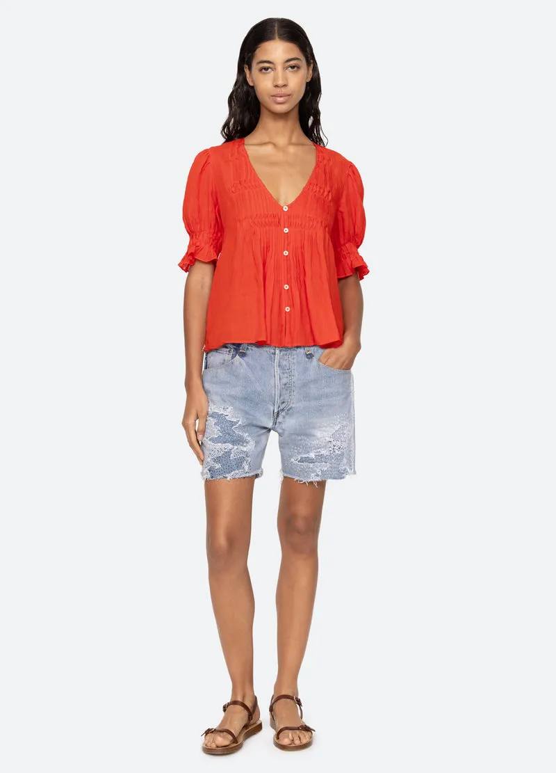 Blouse Zora Ss Top Ss25-066 Chili