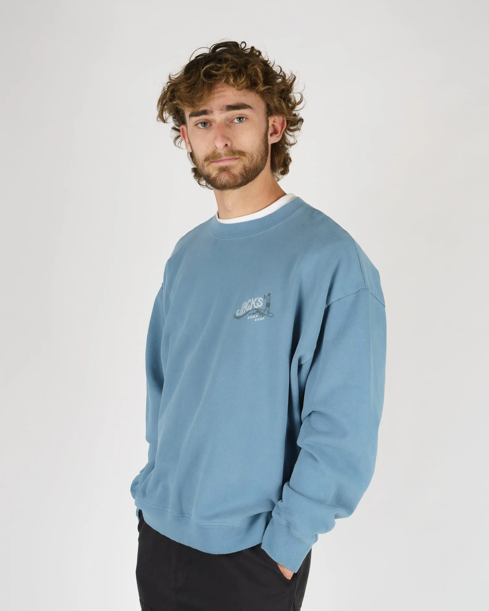 Bobber Heavyweight Crewneck - Blue