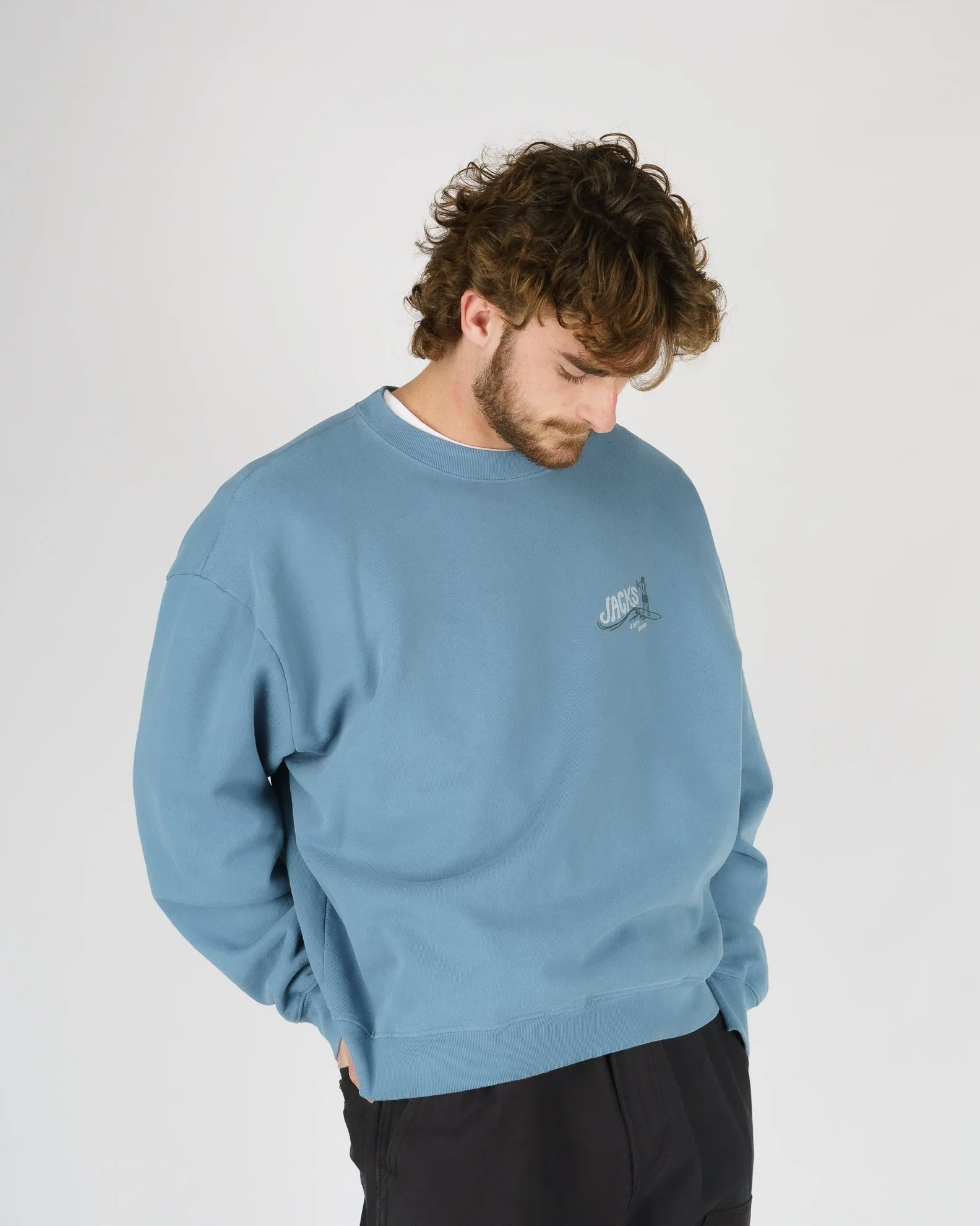 Bobber Heavyweight Crewneck - Blue