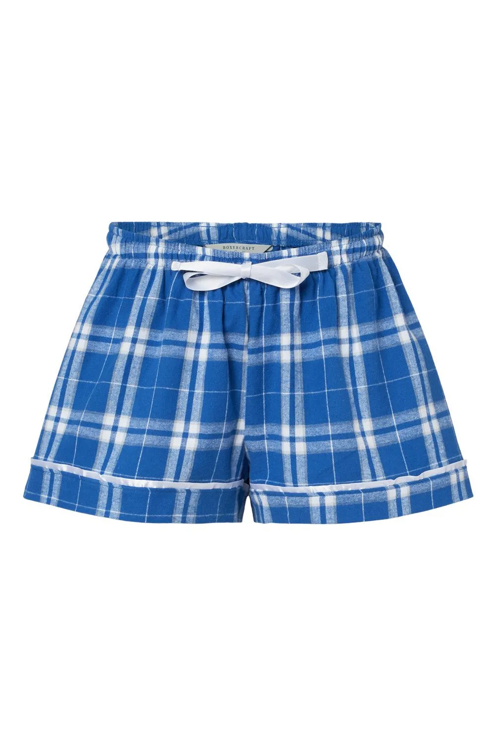 Boxercraft Womens Flannel Shorts - Royal Blue/Silver Grey