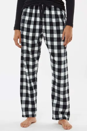 Boxercraft Womens Haley Flannel Pants w/ Pockets - Black/White Buffalo Plaid