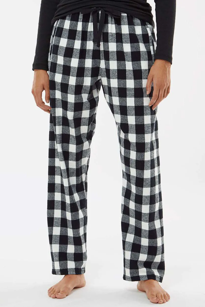 Boxercraft Womens Haley Flannel Pants w/ Pockets - Black/White Buffalo Plaid