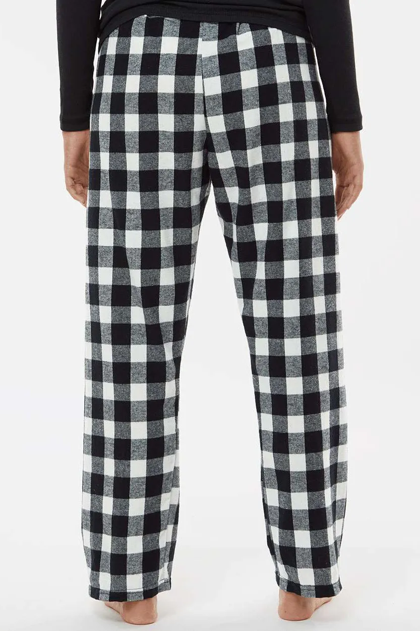 Boxercraft Womens Haley Flannel Pants w/ Pockets - Black/White Buffalo Plaid