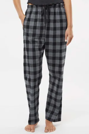 Boxercraft Womens Haley Flannel Pants w/ Pockets - Charcoal Grey/Black Buffalo