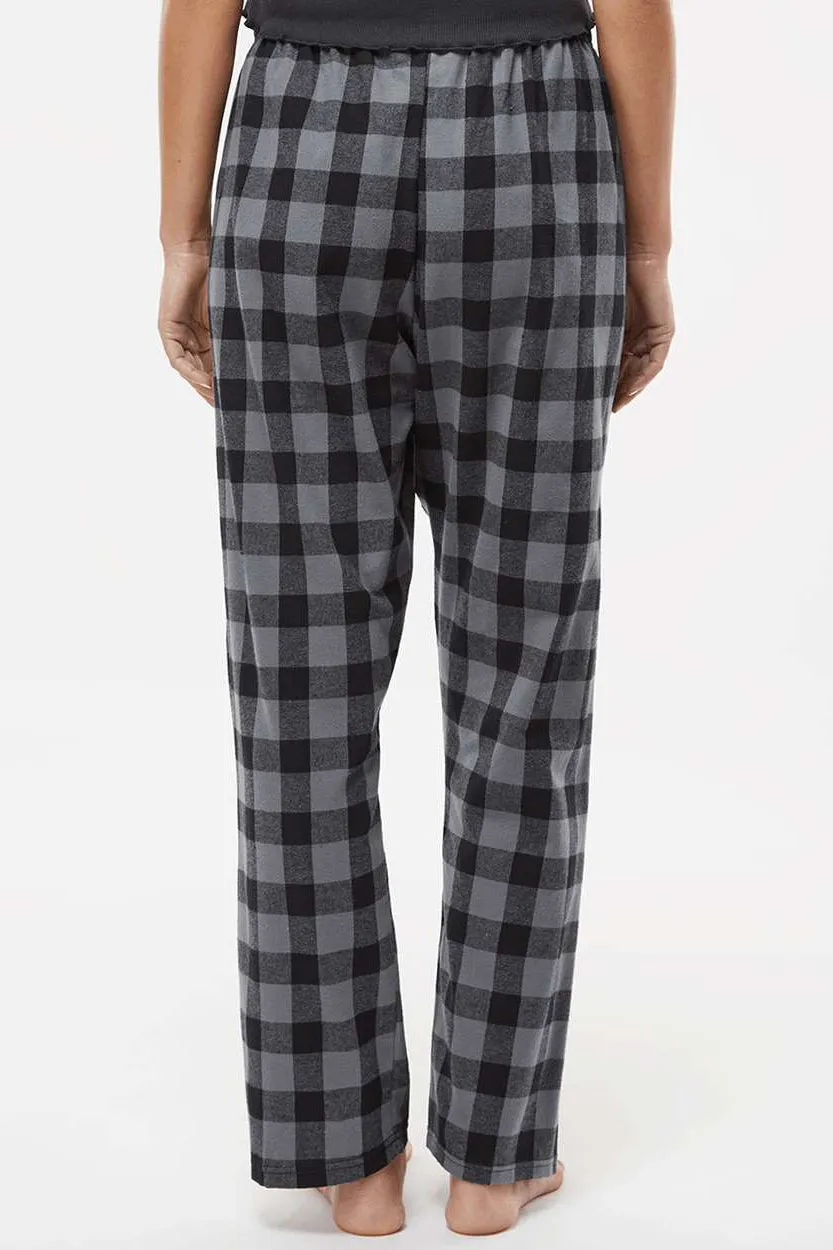 Boxercraft Womens Haley Flannel Pants w/ Pockets - Charcoal Grey/Black Buffalo