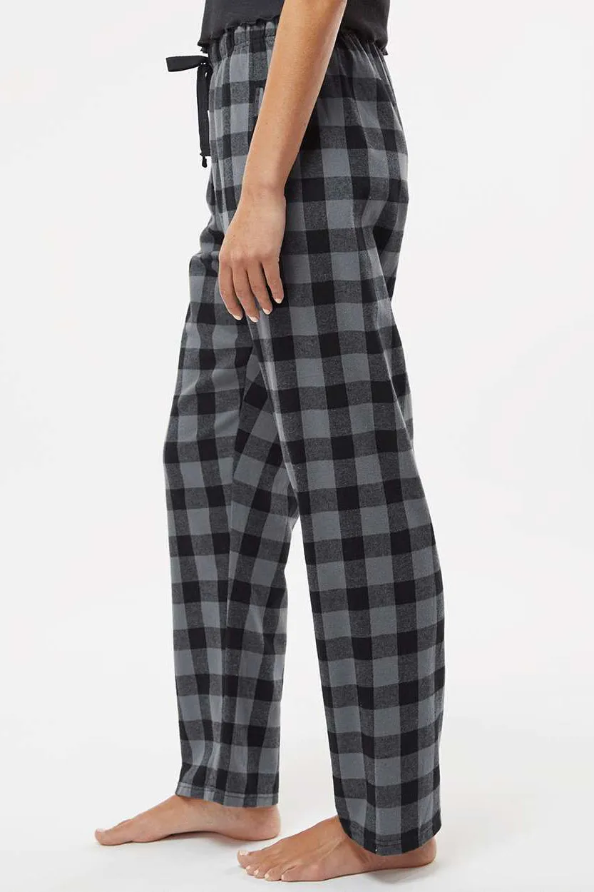 Boxercraft Womens Haley Flannel Pants w/ Pockets - Charcoal Grey/Black Buffalo