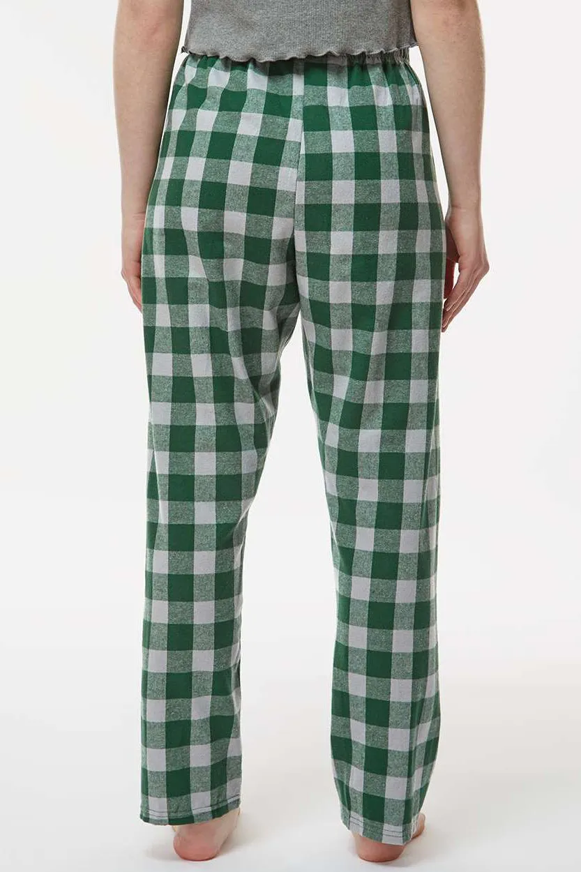 Boxercraft Womens Haley Flannel Pants w/ Pockets - Green/Oxford Grey Buffalo