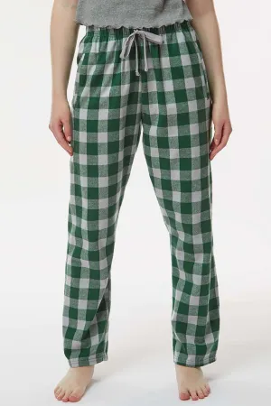 Boxercraft Womens Haley Flannel Pants w/ Pockets - Green/Oxford Grey Buffalo