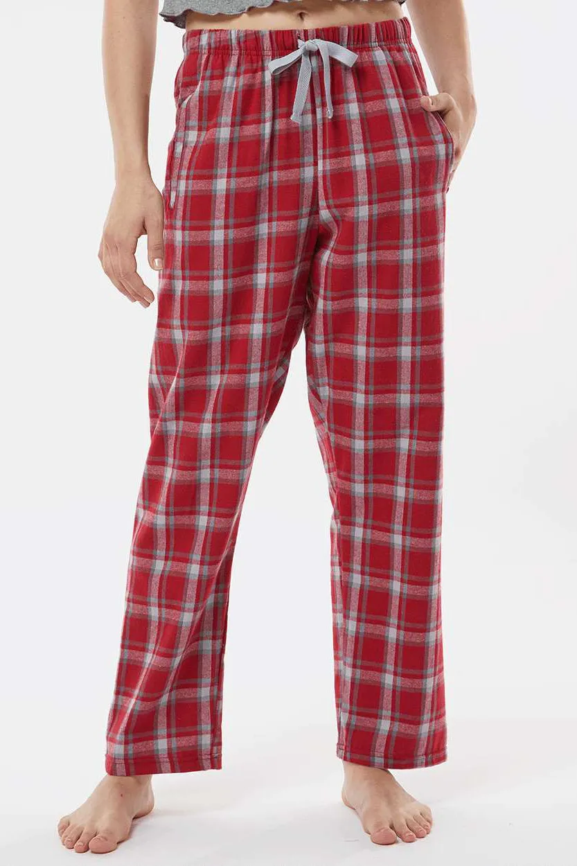 Boxercraft Womens Haley Flannel Pants w/ Pockets - Heritage Garnet Red Plaid
