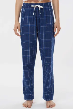 Boxercraft Womens Haley Flannel Pants w/ Pockets - Navy Blue Field Day Plaid