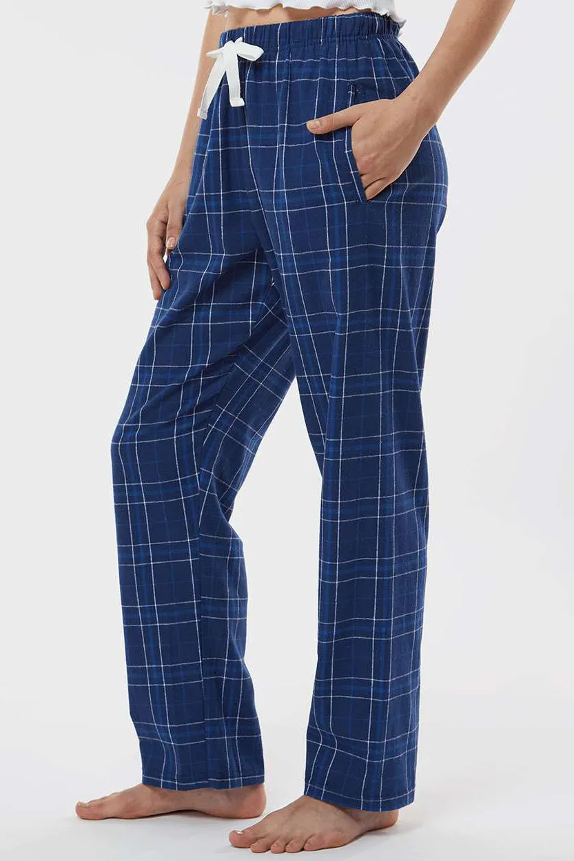 Boxercraft Womens Haley Flannel Pants w/ Pockets - Navy Blue Field Day Plaid