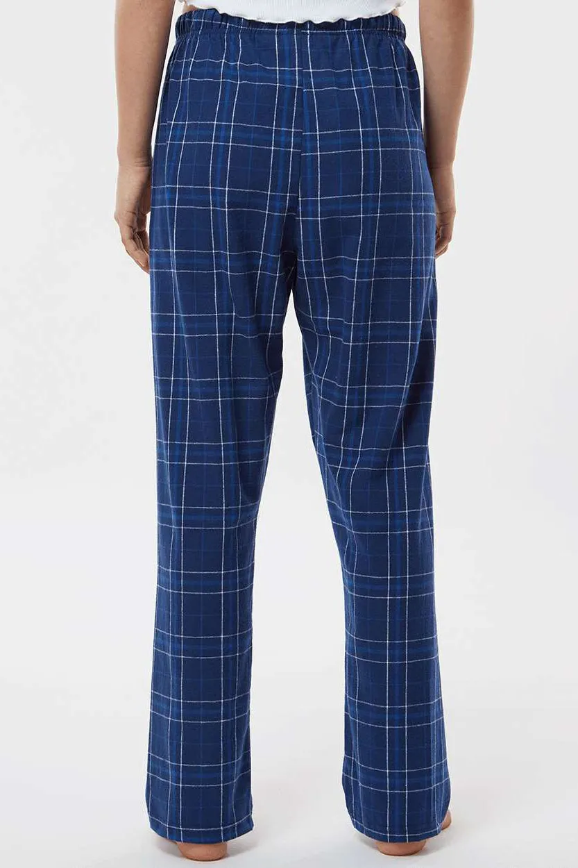 Boxercraft Womens Haley Flannel Pants w/ Pockets - Navy Blue Field Day Plaid