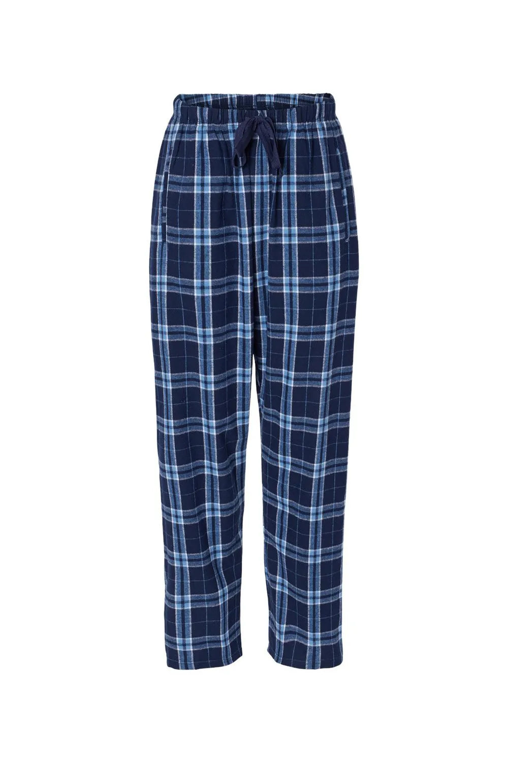 Boxercraft Womens Haley Flannel Pants w/ Pockets - Navy Blue/Columbia Blue