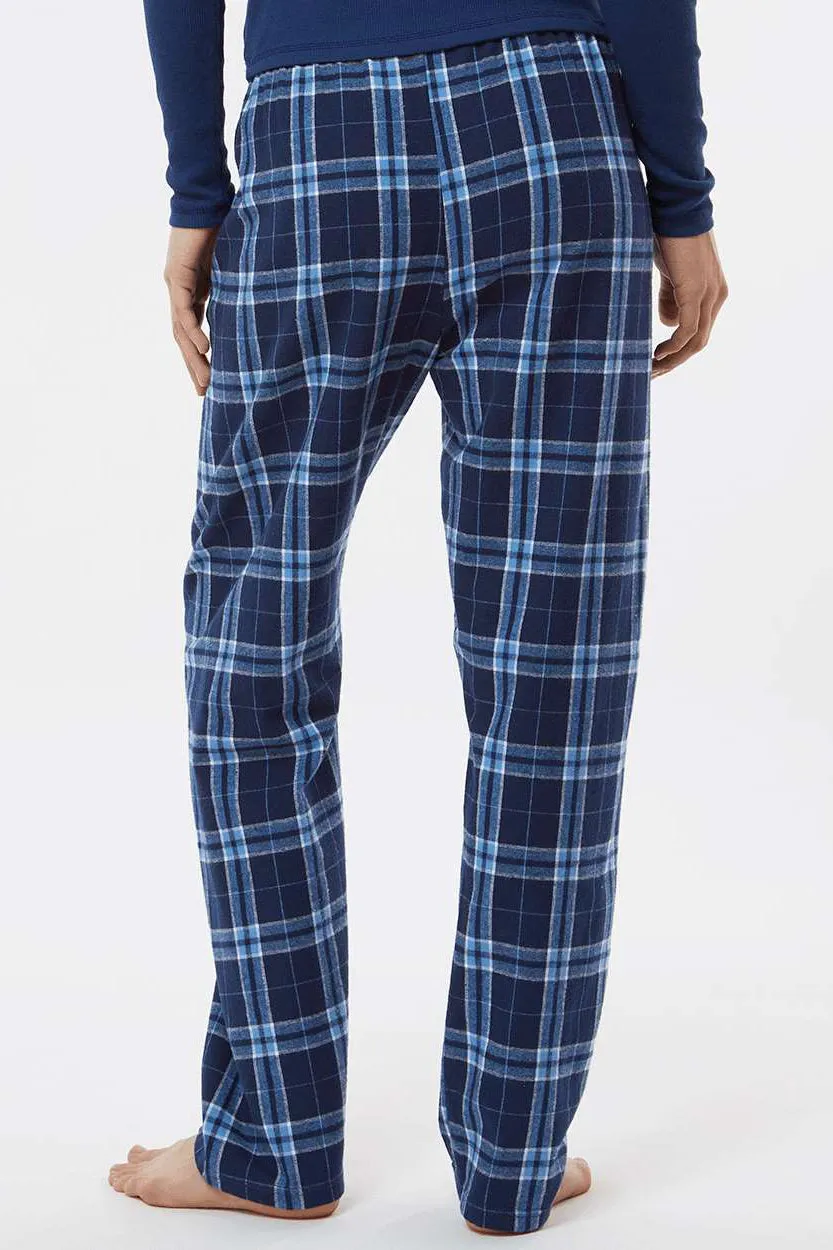 Boxercraft Womens Haley Flannel Pants w/ Pockets - Navy Blue/Columbia Blue