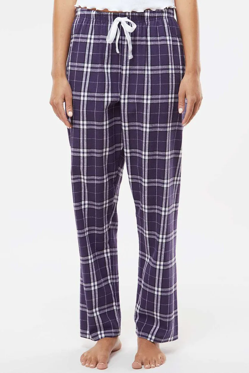 Boxercraft Womens Haley Flannel Pants w/ Pockets - Purple/White